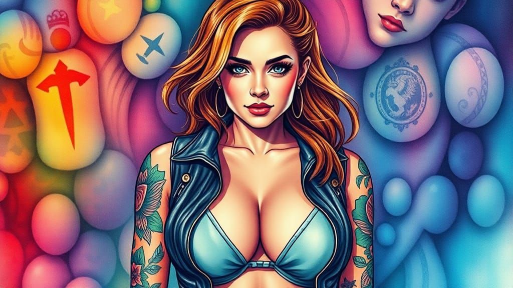 Surreal Watercolor Portrait with Saturated Colors