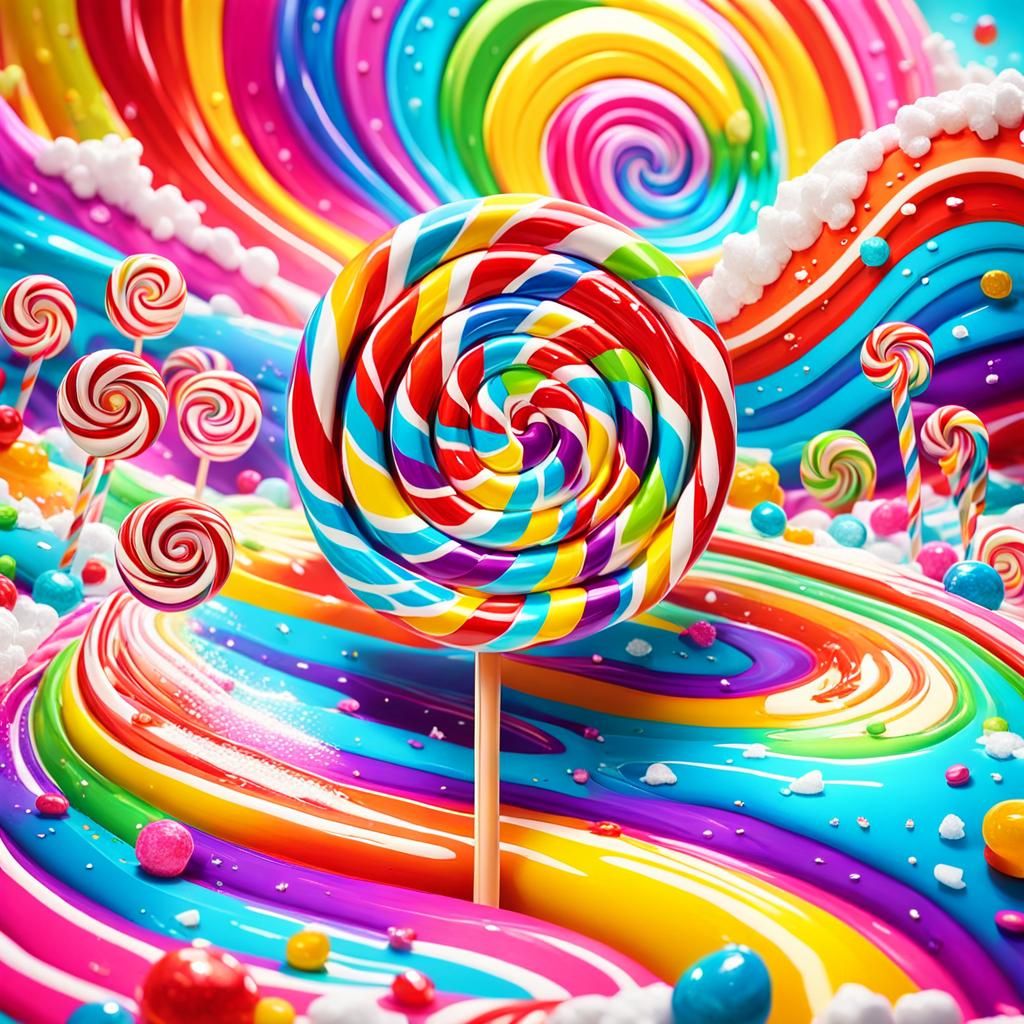Pop Art Candy Land with Giant Lollipop
