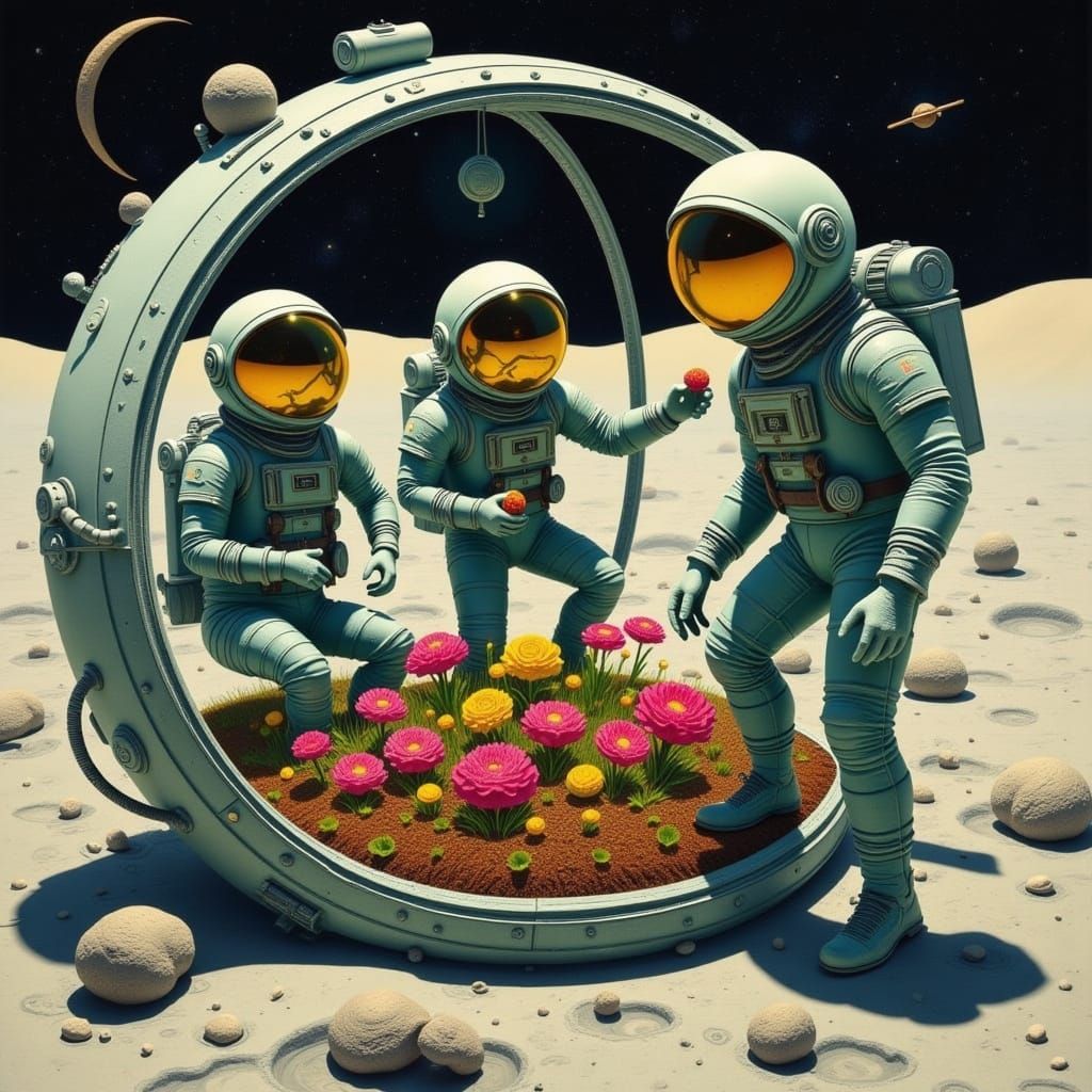 Moon Gardeners in Futuristic Geodesic Dome