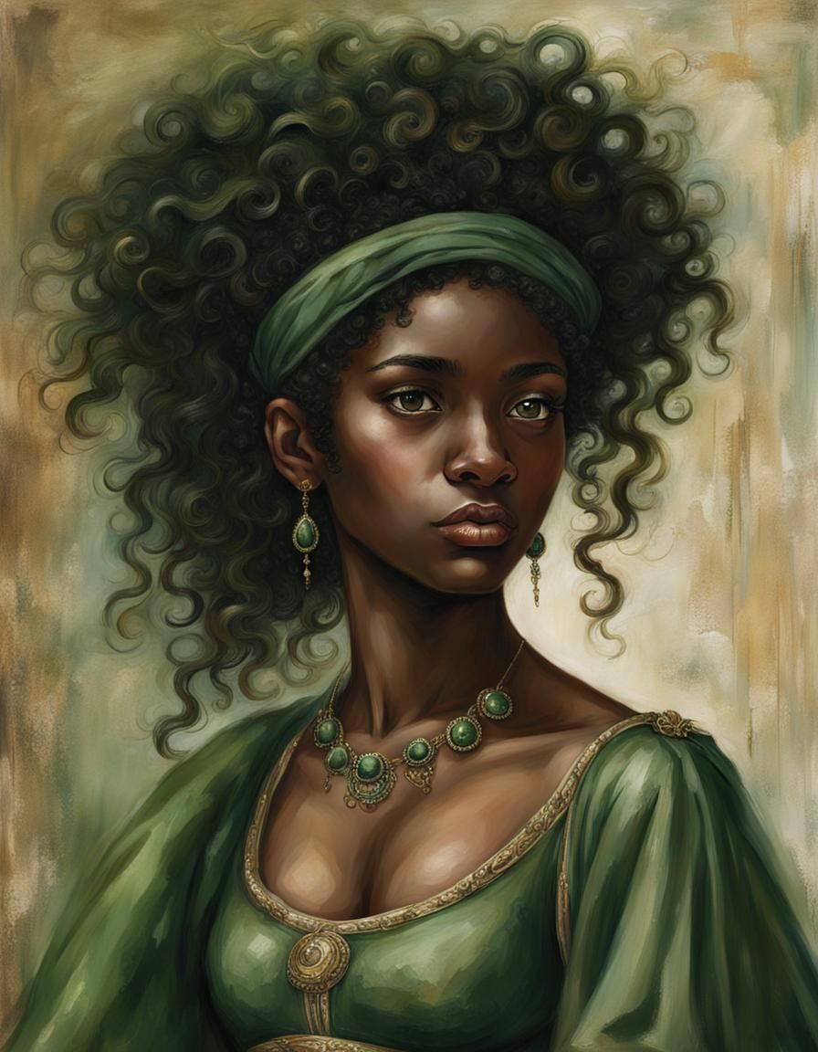 Black Woman in Roman Dress, Renaissance Painting