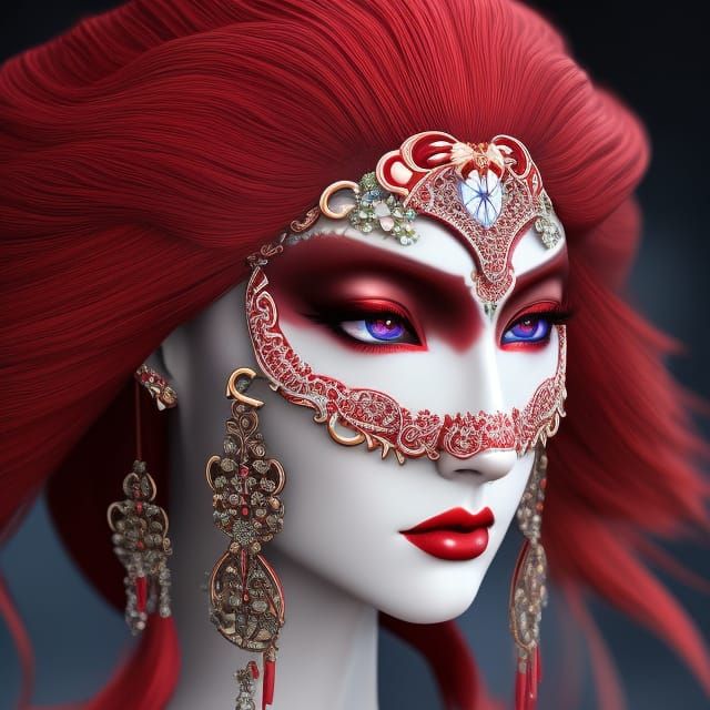 Gothic Moon Goddess with Intricate Details