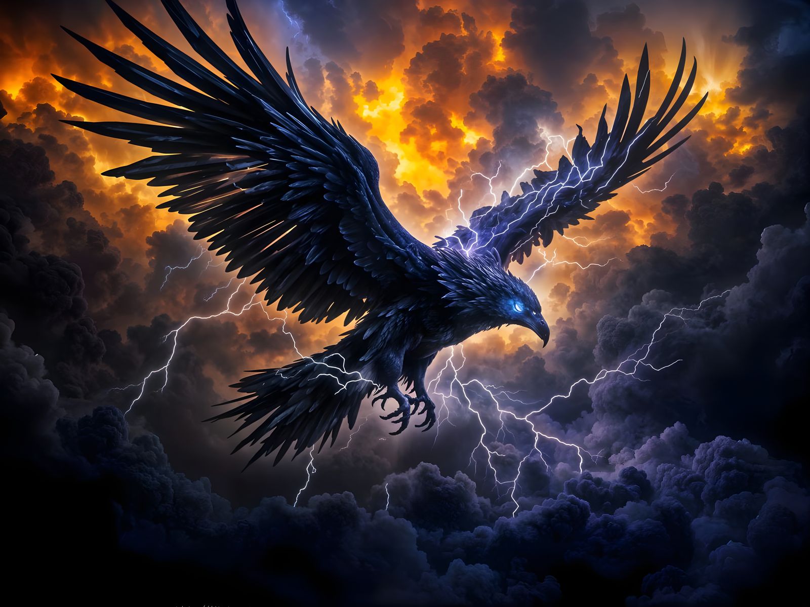 Storm Eagle: Dark Fantasy Lightning Bird