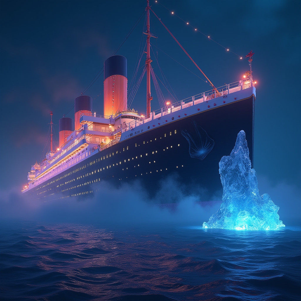 Neon Titanic Fantasy Concept Art in 8K
