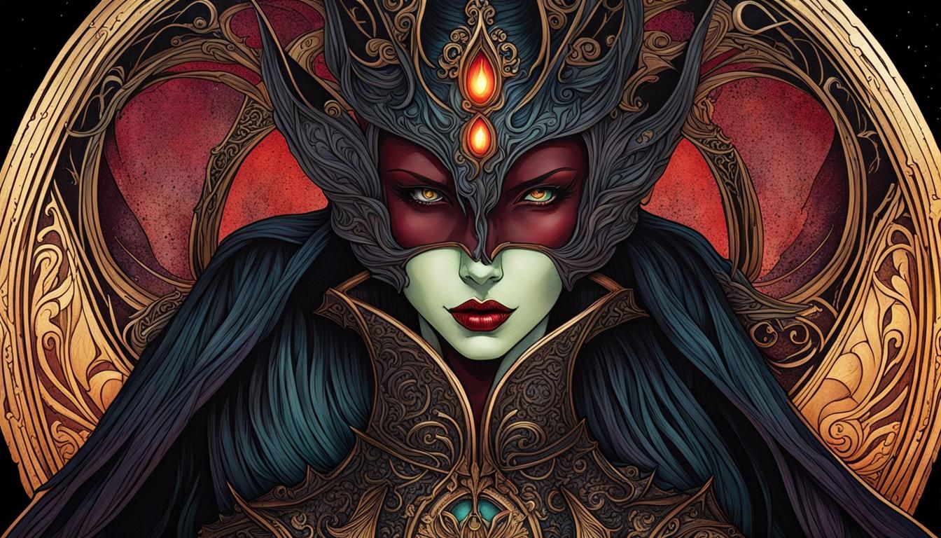 Art Nouveau Vampire Progenitor in Cool Colors