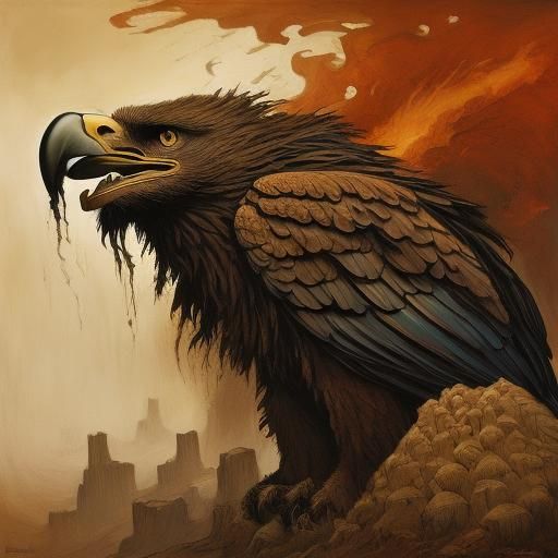 Expressionist Portrait of The Eagle and The Bear