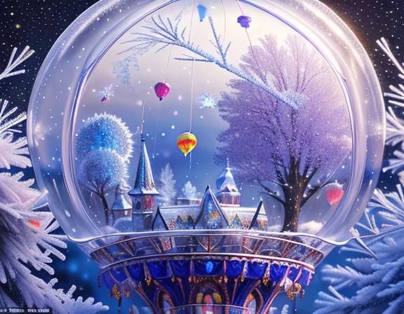 Ethereal Winter Fantasy Balloon Art in HDR