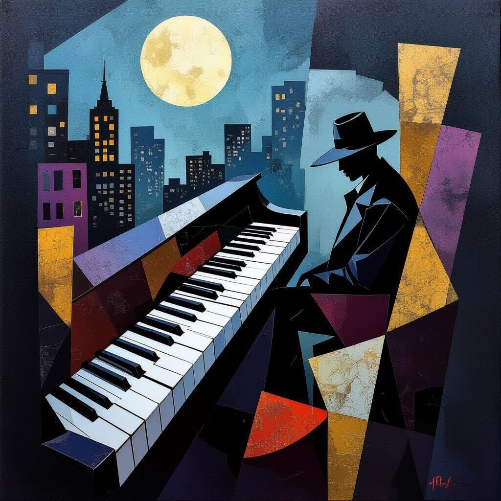 Abstract Jazz Expressionism Inspired by Thelonious Monk