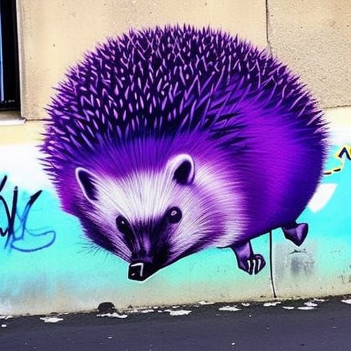 Purple punk hair style hedgehog