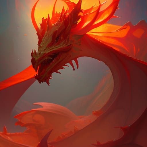 Rose Dragon Concept Art in Art Nouveau Style