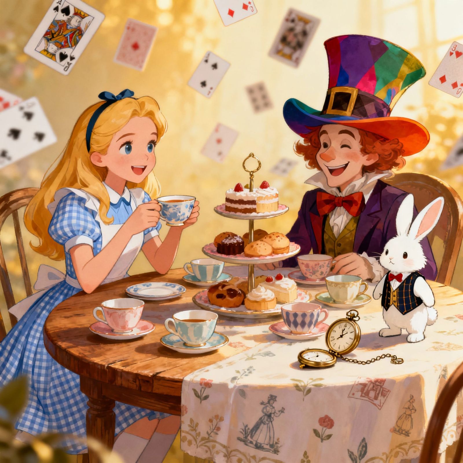 Dorothy and Mad Hatter Share Whimsical Tea Party