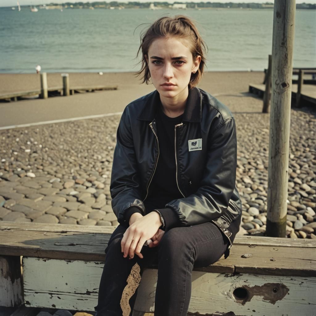 Indie Skinhead Girl Portrait in Retro Magazine Style