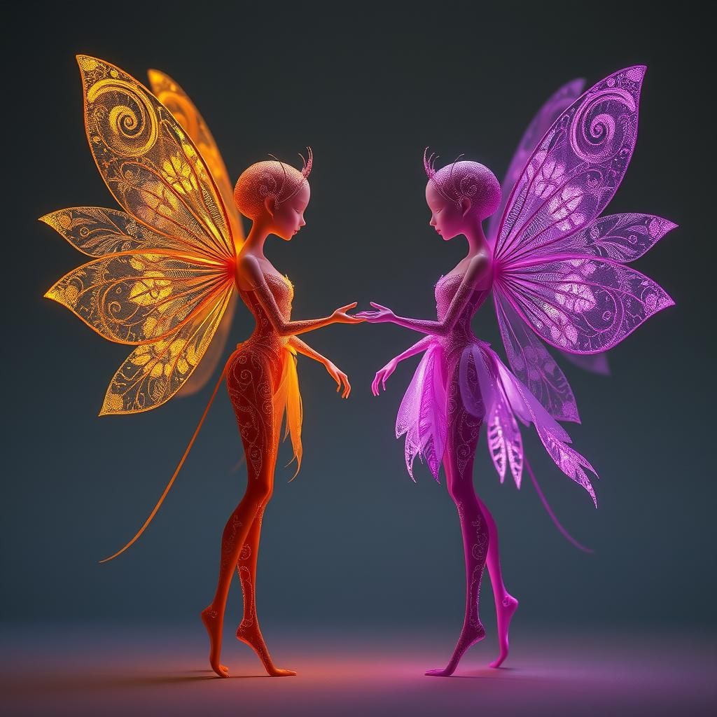 Radiant Fairies in Light, Ethereal Art