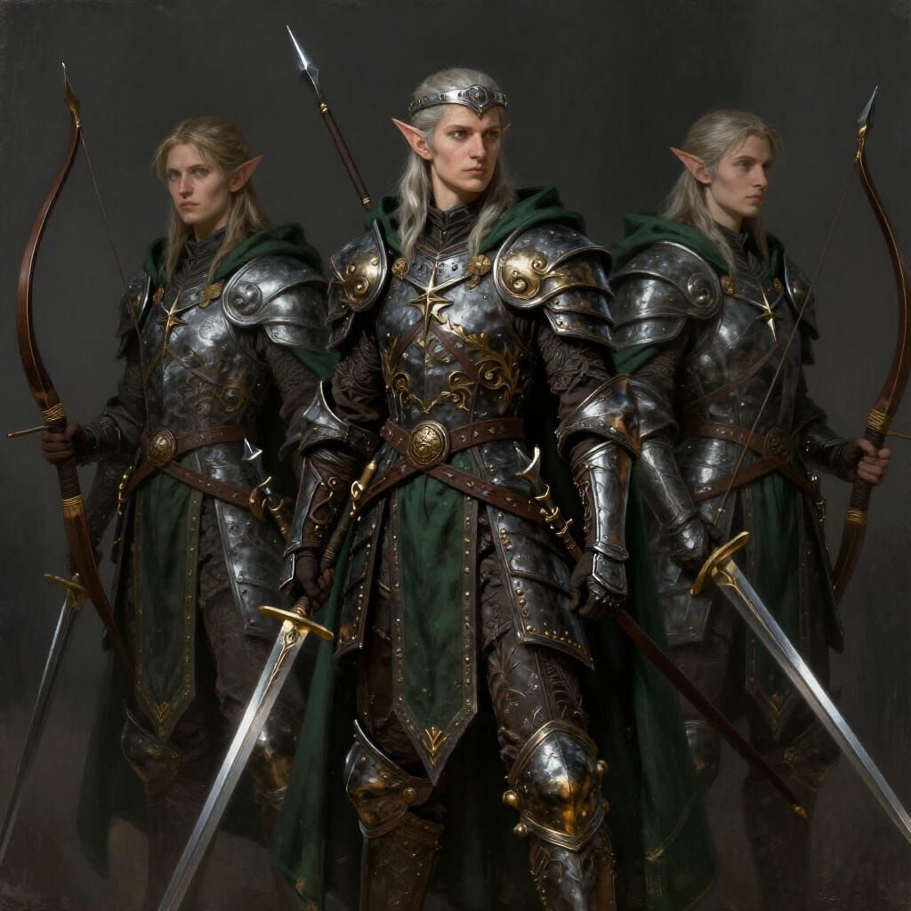 Elven Warriors in Leather Armor with Bronze Plates
