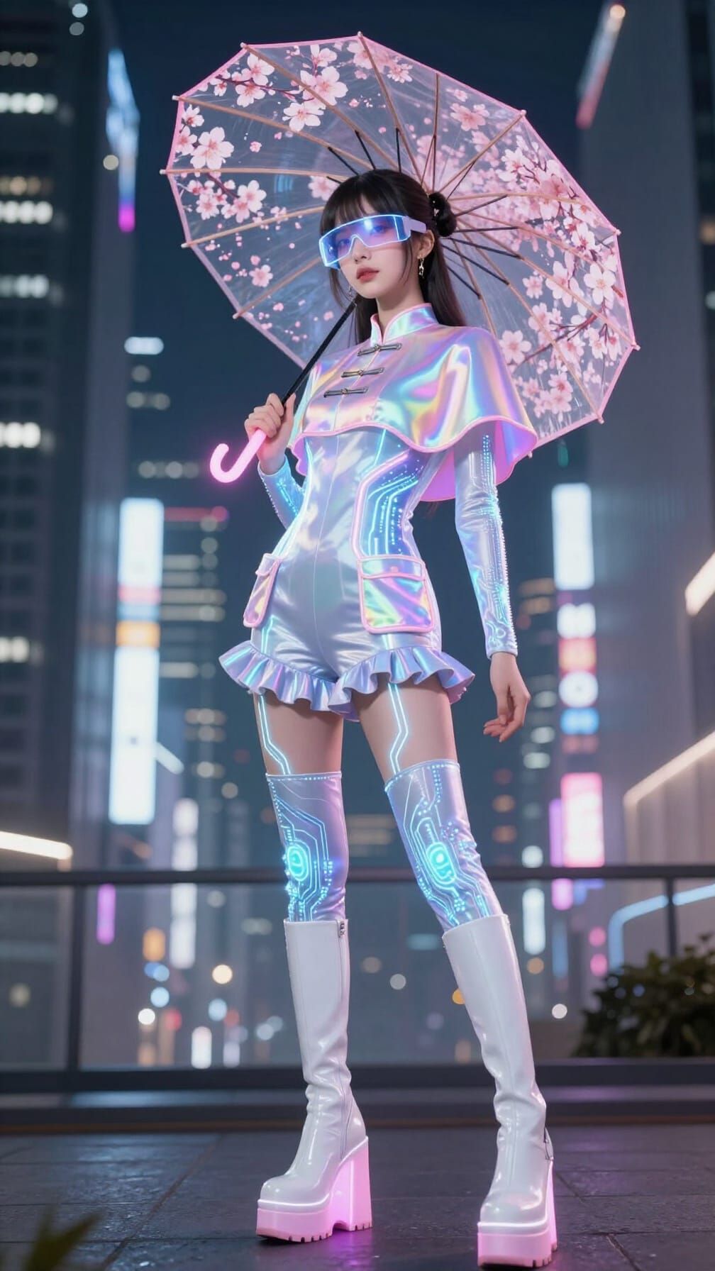Futuristic Tokyo Woman in Smart Textiles