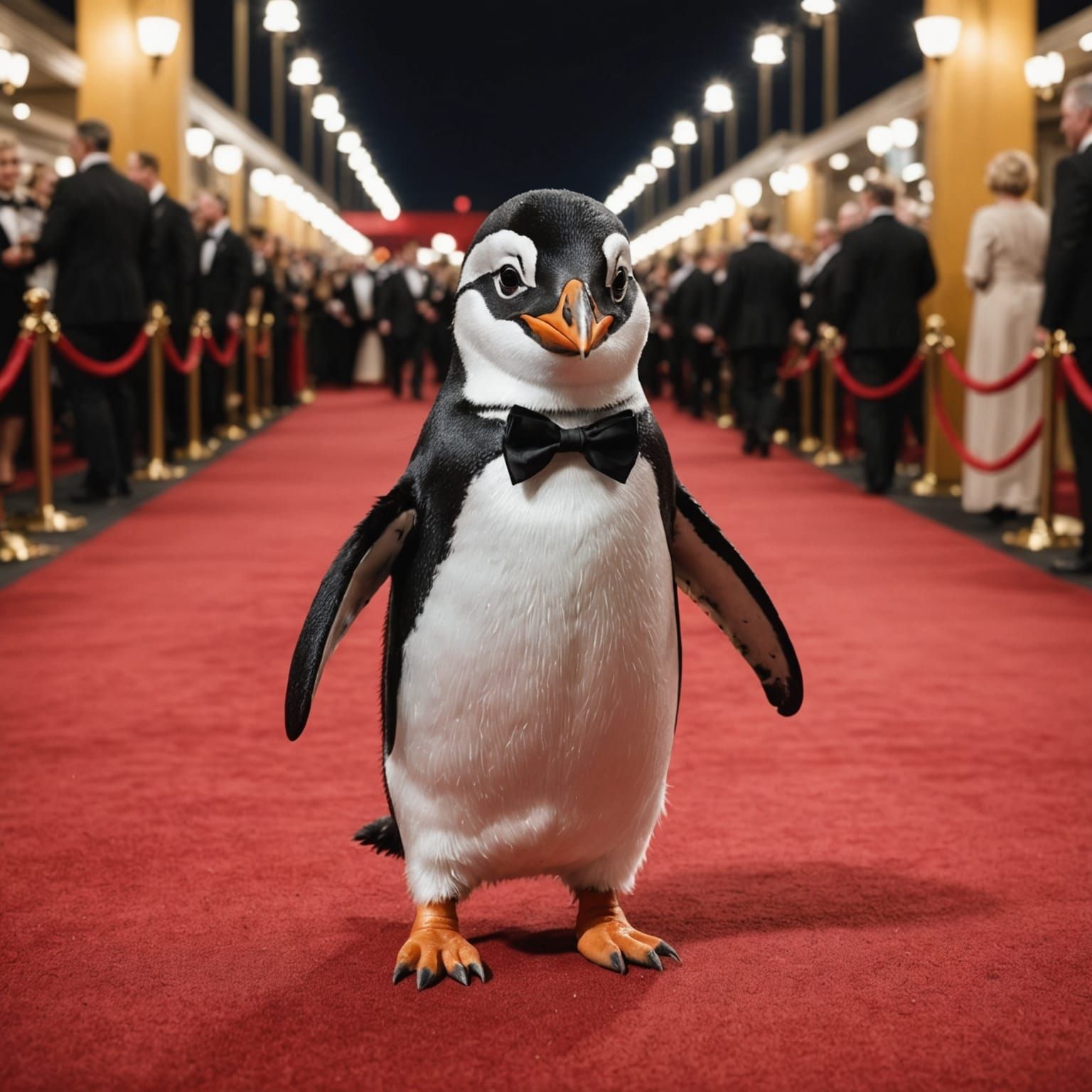 Tuxedo Penguin Struts Down the Red Carpet
