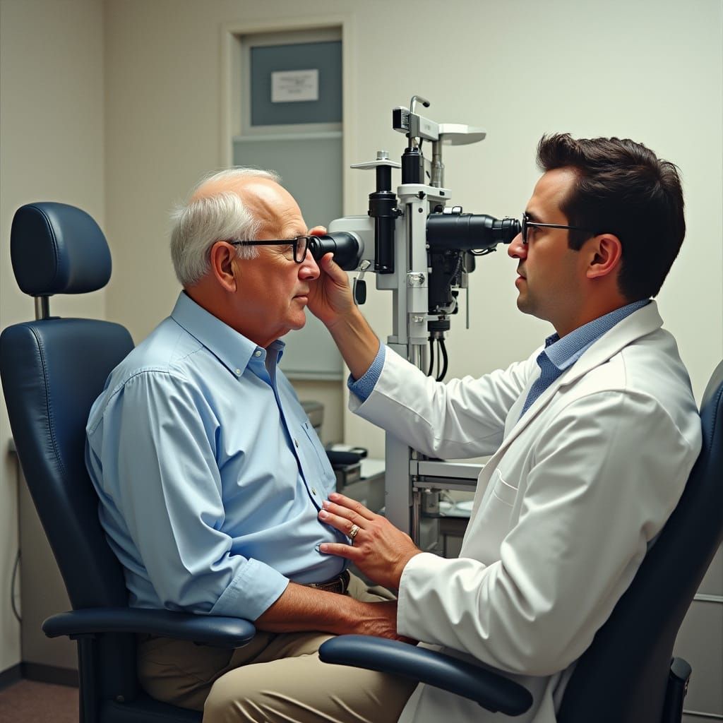 Eye Exam in the Style of Modern Realism