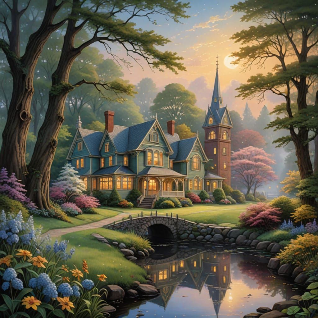 Mystical Lexington, Massachusetts in Dreamlike Whimsy