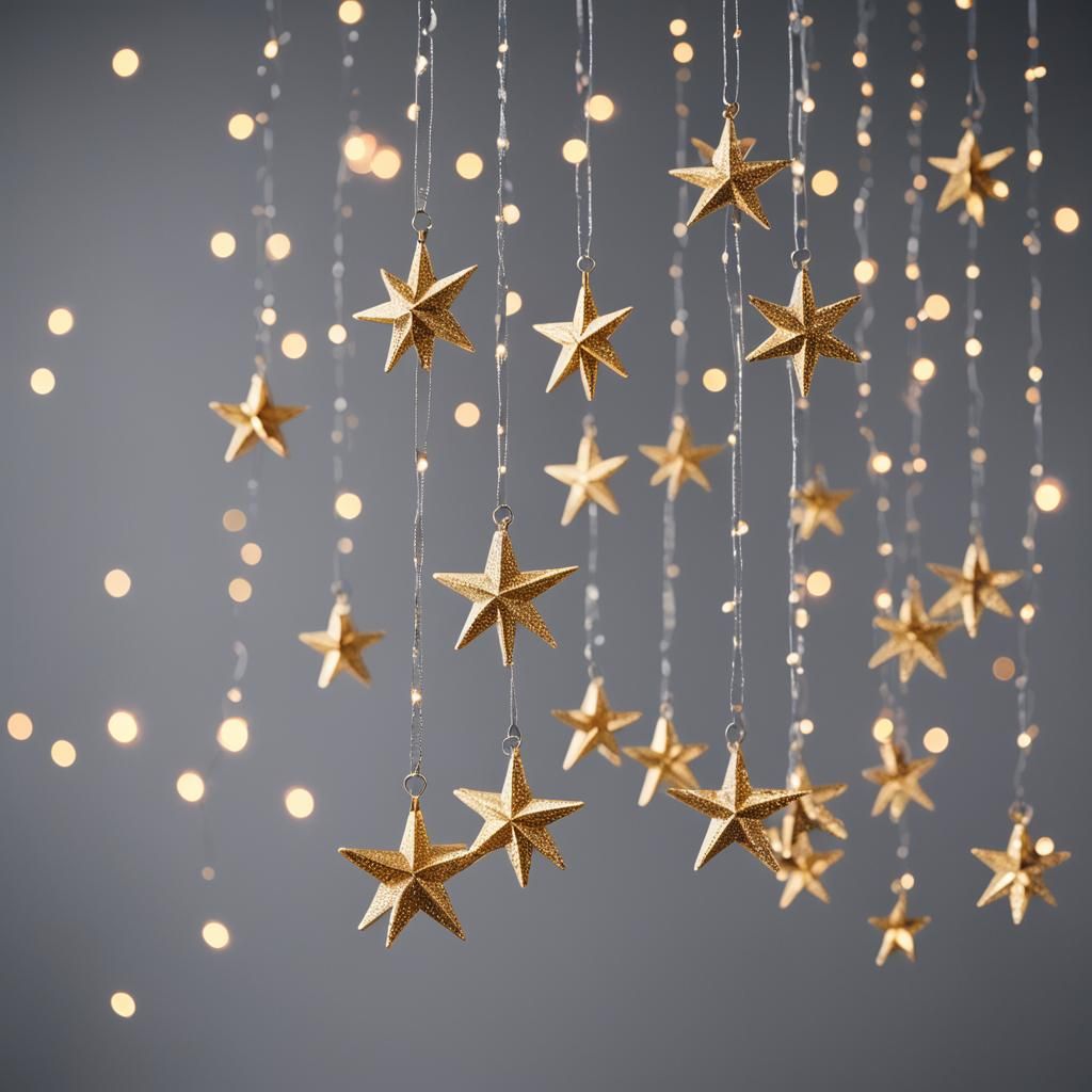 Hanging Stars with Bokeh Effect Photography