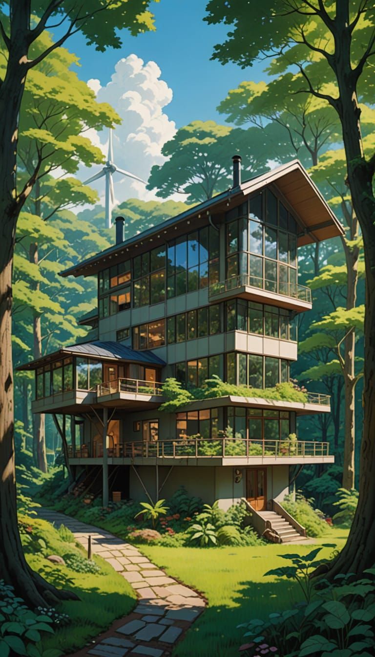 Eco-Friendly Home in Harmony with Nature