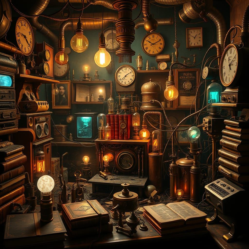 Steampunk Radio Lab Still Life: Marconi's Salad