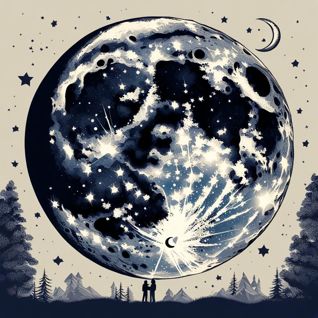 Dramatic Moonscape in Cinematic Film Style