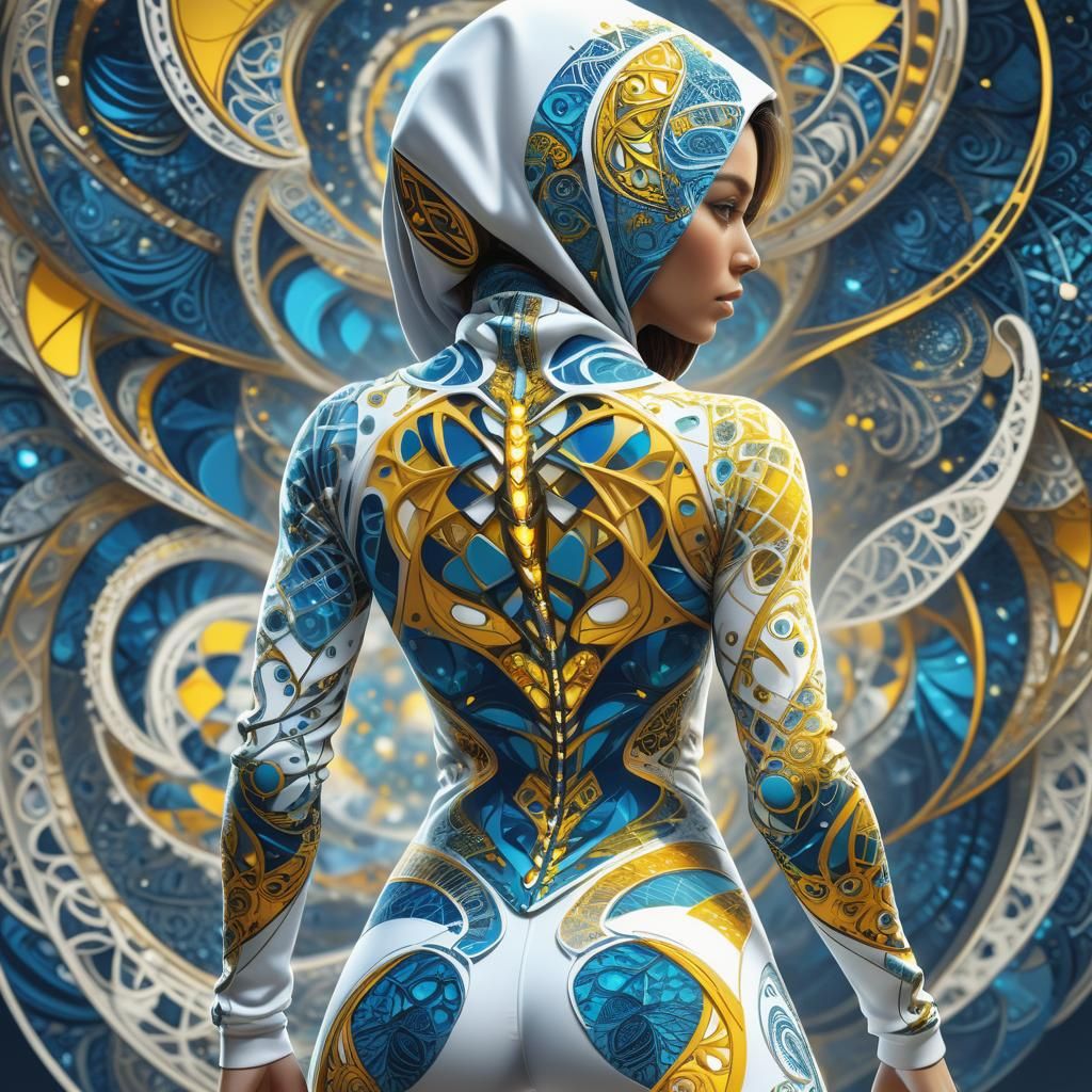 Woman in Fractal Fitness Suit Concept Art