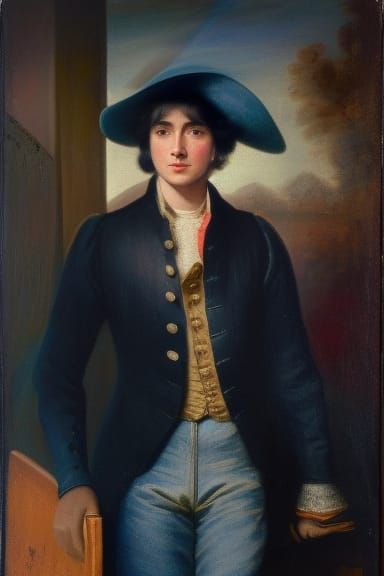 The Blue Boy by Thomas Gainsborough wearing denim jeans