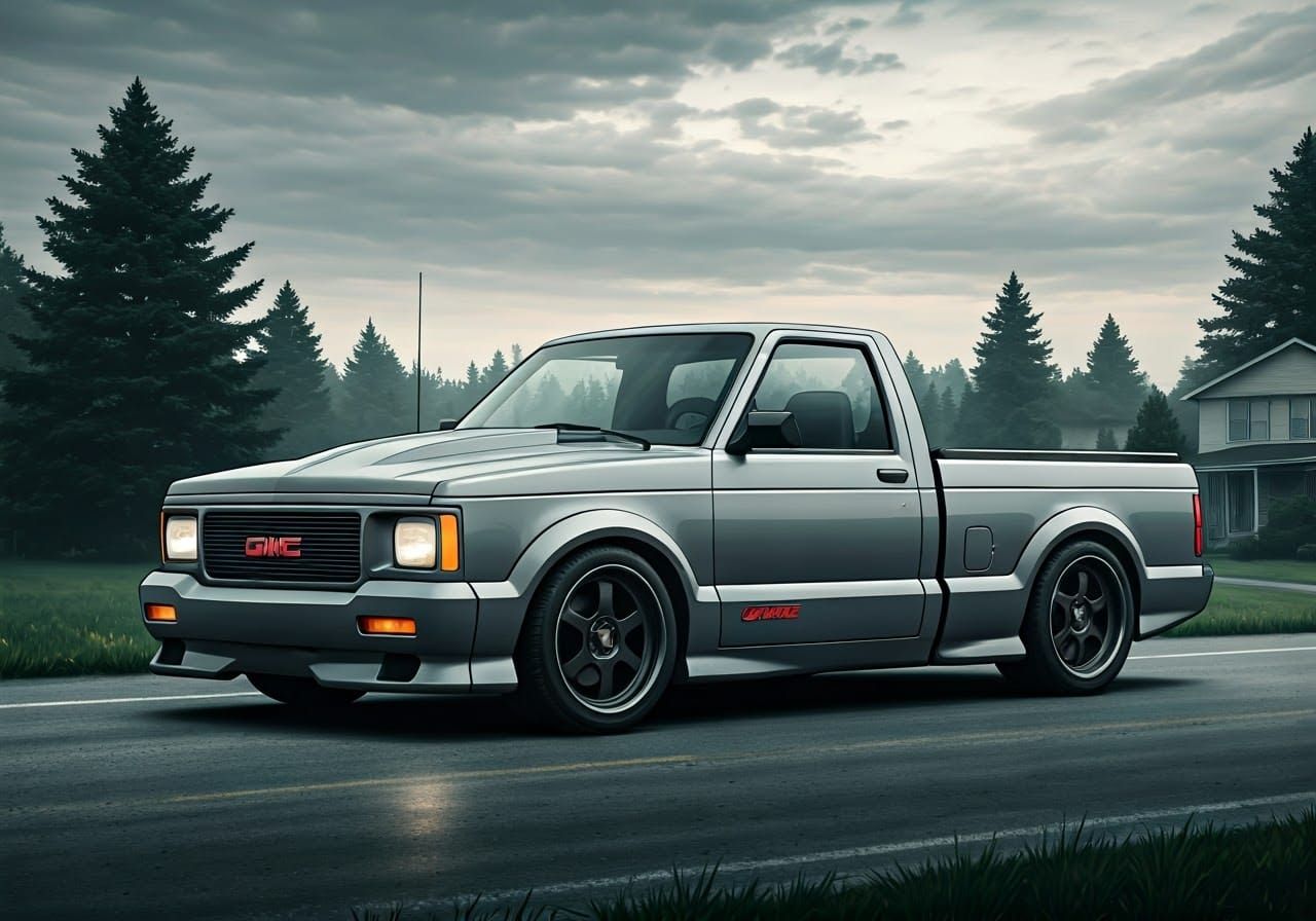 GMC Syclone Anime Style on Gloomy Michigan Road