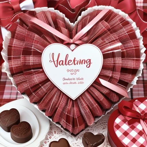 Plaid Chocolate Valentine Heart Box