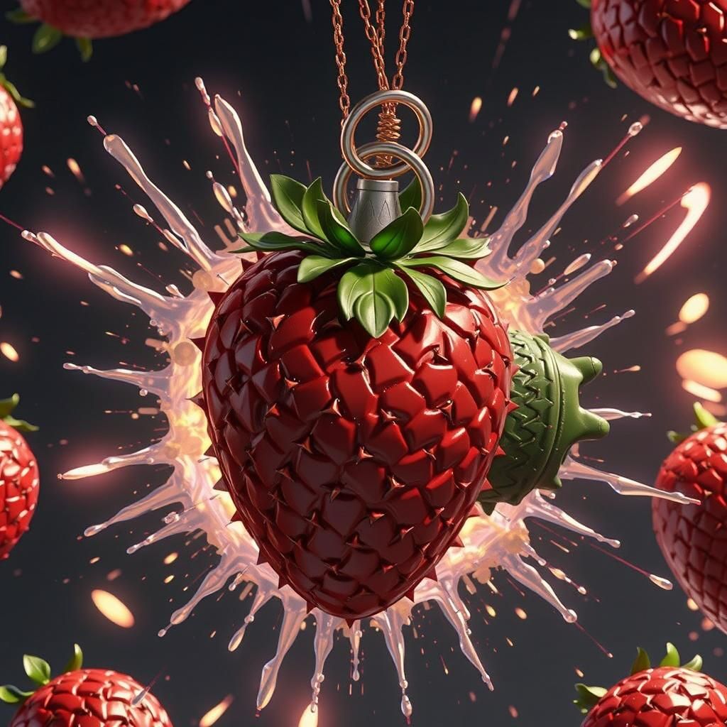 Human heart hand grenade about to explode  blood spurting By...