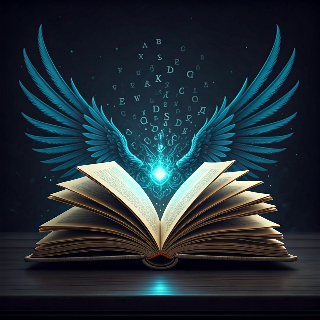 Magical Book with Wings in Cinematic Light