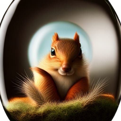 Squirrel in a Bottle: Hyperrealistic Fantasy Diorama
