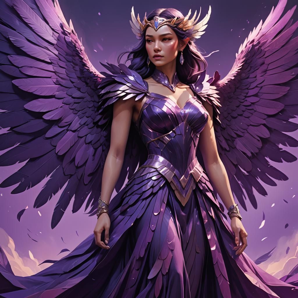 Violet: Purple Goddess in Dramatic Digital Art