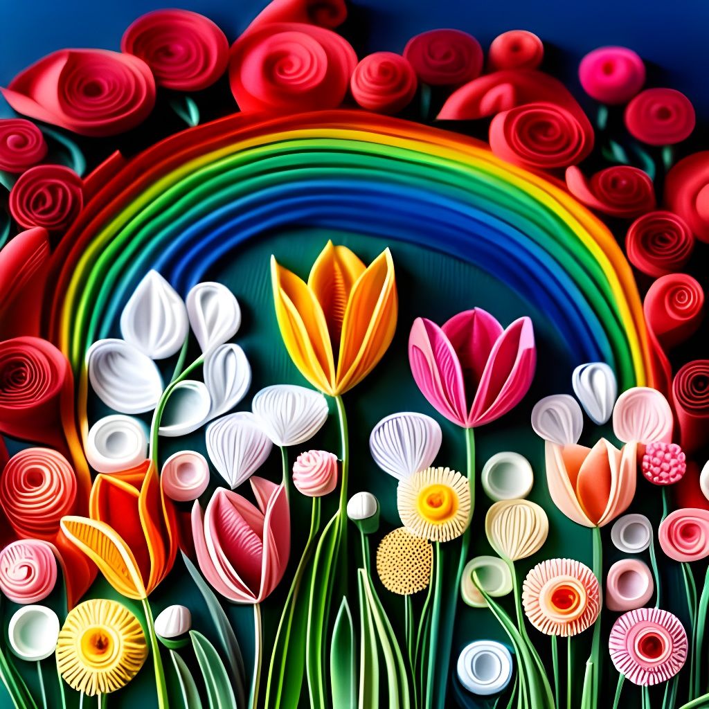 Paper quilling Tulip garden