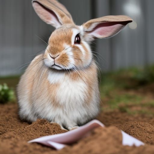 Bandaged Rabbit Digging a Grave