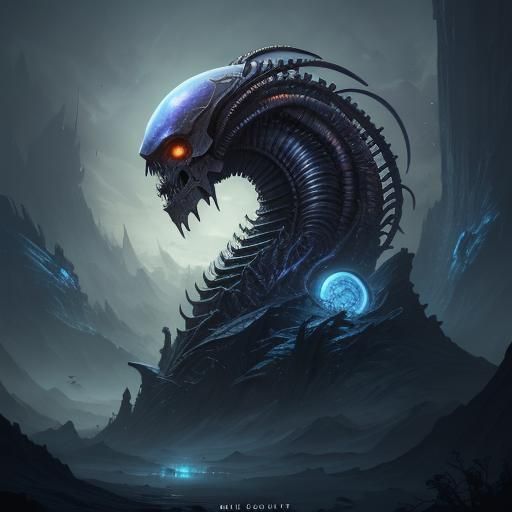 Beautiful Alien in Detailed Matte Painting