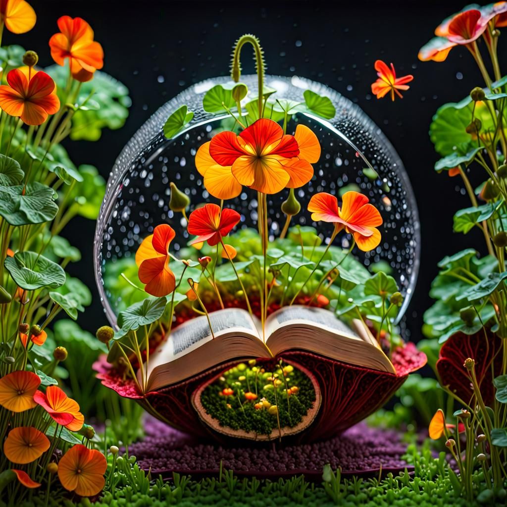 Intricate Fairy Microcosm in Beetroot Garden