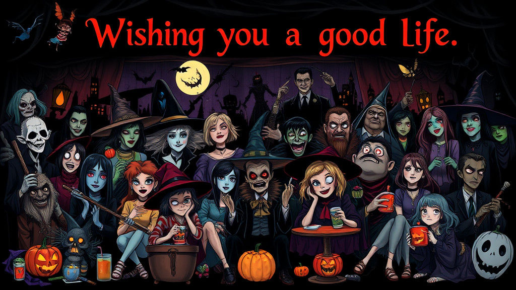 Dark Gothic Party with Spooky Characters