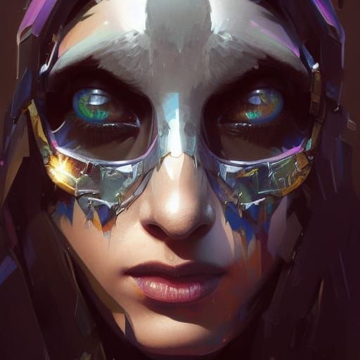 Hyperdetailed Raven Portrait in Cyberpunk Style