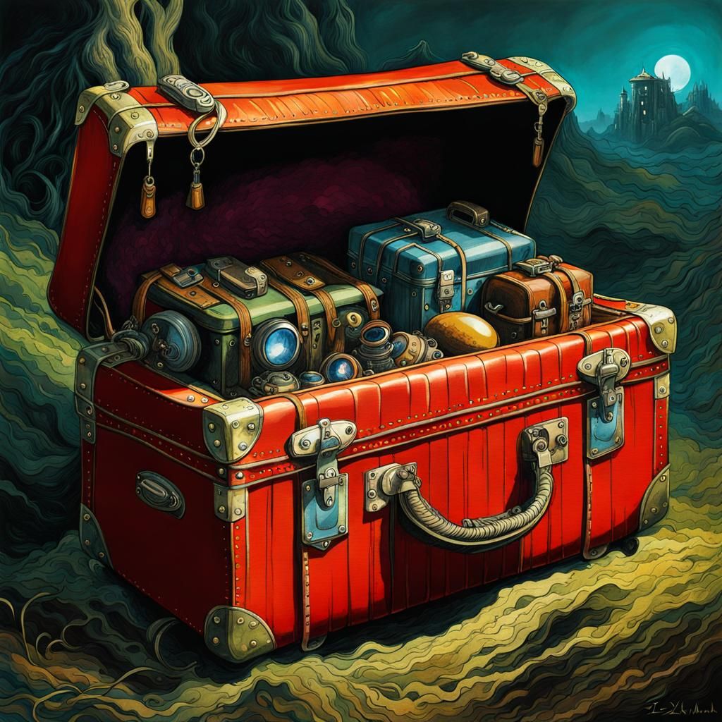 Wasteland Punk Suitcase in Anime Style