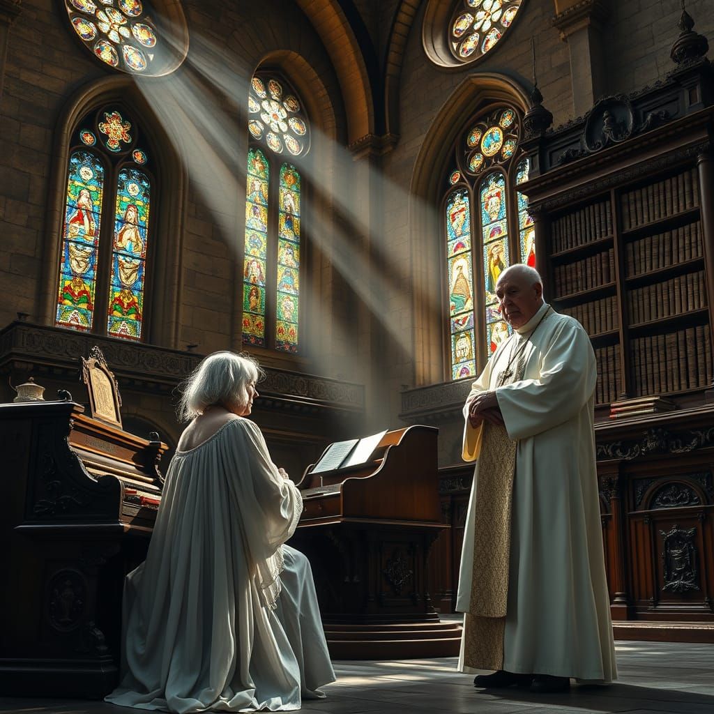 Ethereal Organist in Ancient Castle