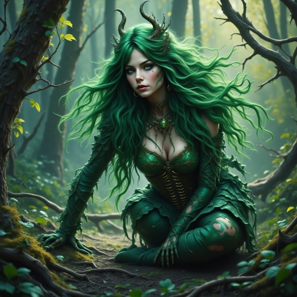 Swamp Witch Queen in Detailed Matte Painting
