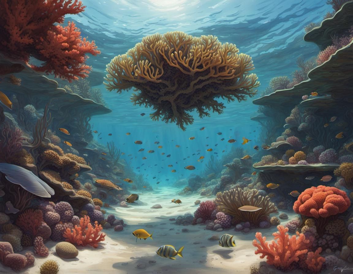 Hyperrealistic Coral Reef Art by Rutkowski