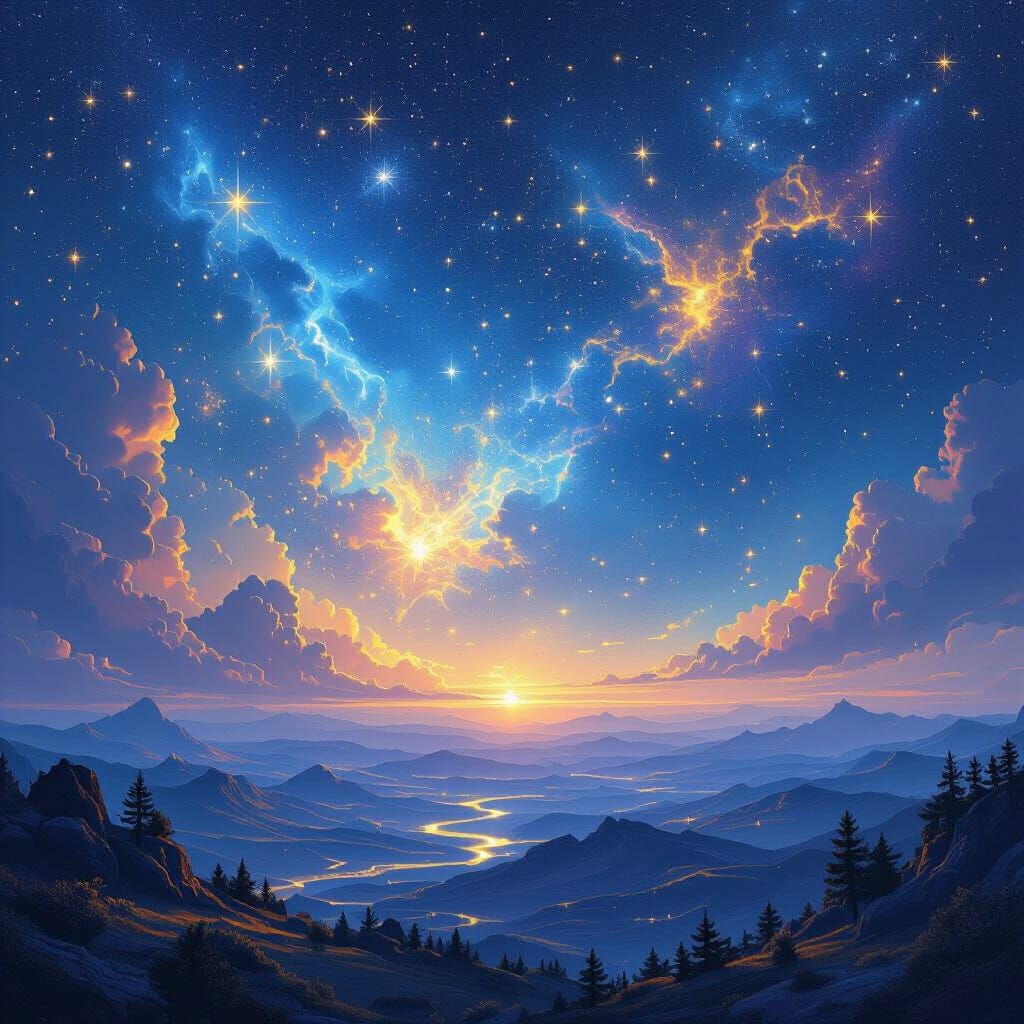 Celestial Landscape in Fantasy Concept Art Style