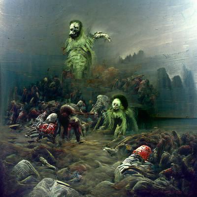 Horror Zombie Apocalypse in Doré Style