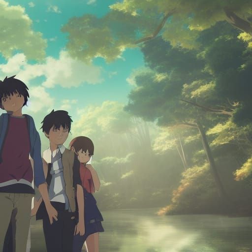 Anime Scene of Conflict in Ghibli Style