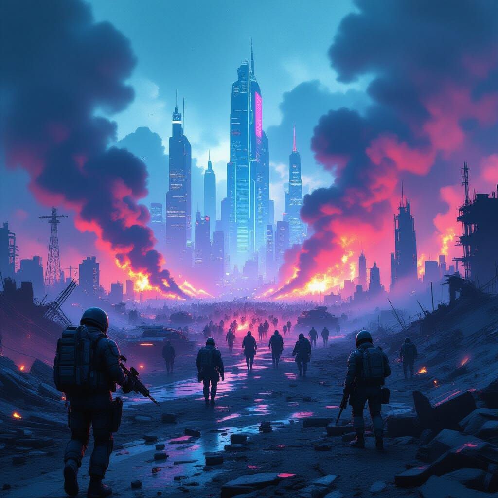Cyberpunk Armageddon: Armies Gather in Futuristic Battle