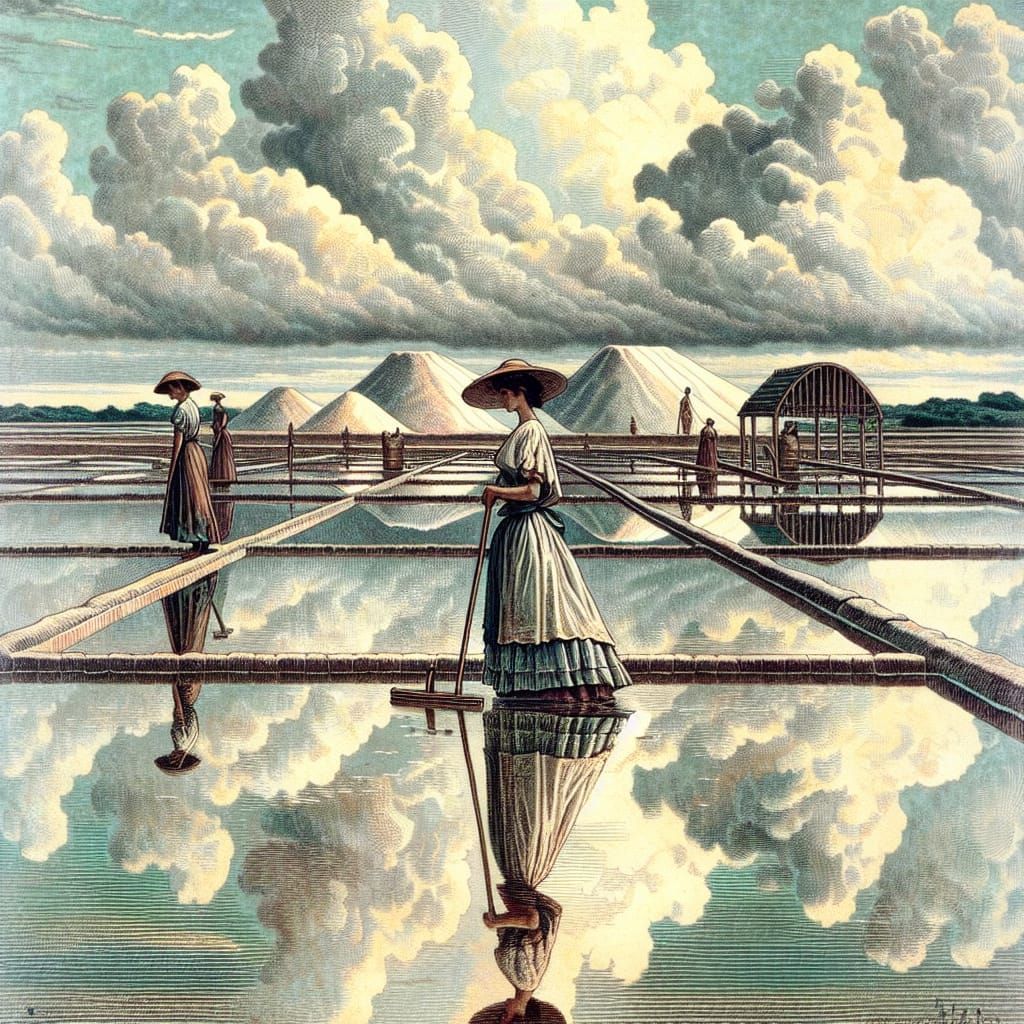 Guérande salt marshes, 19th century.