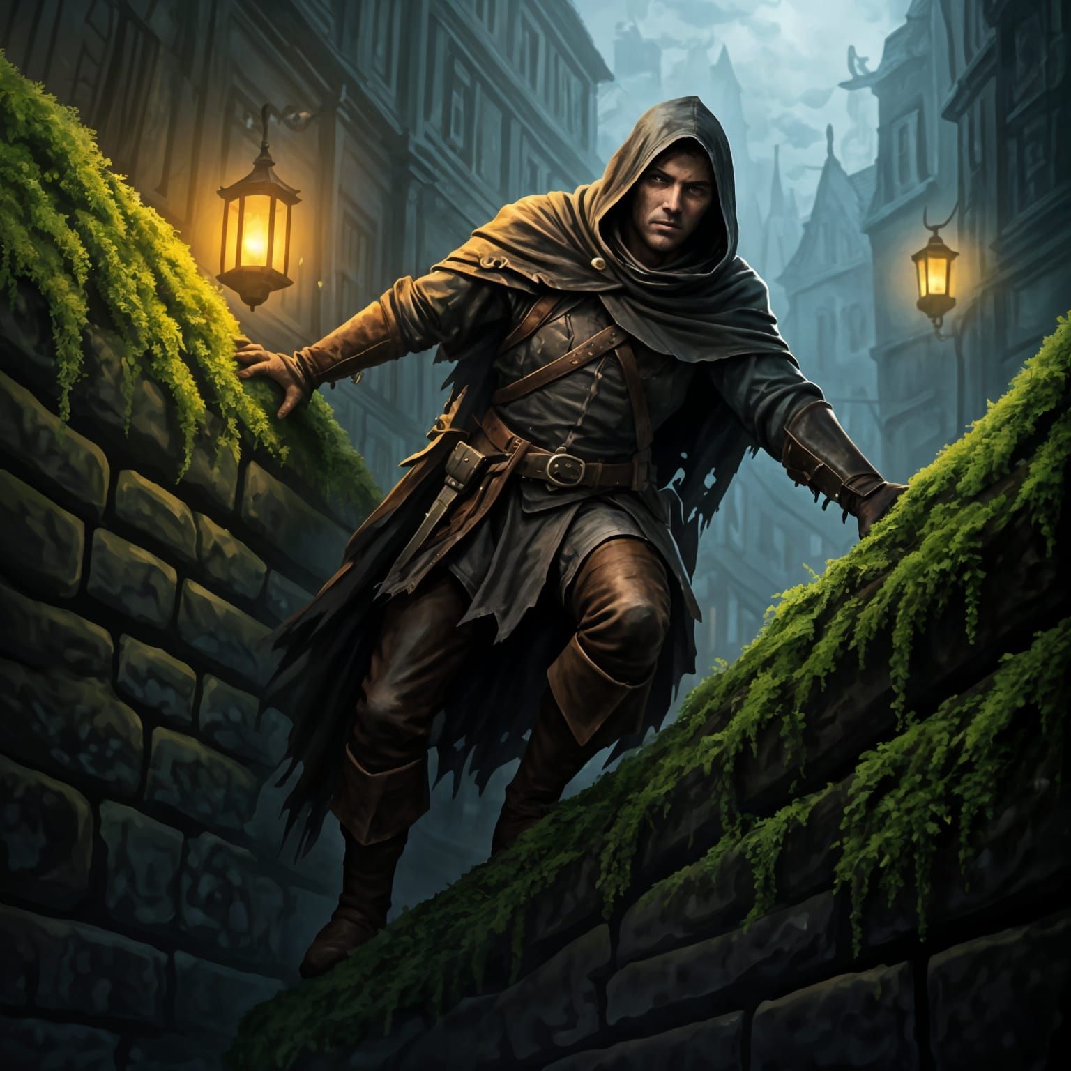 Daring Thief Climbs Altdorf Townhouse in Foggy Night