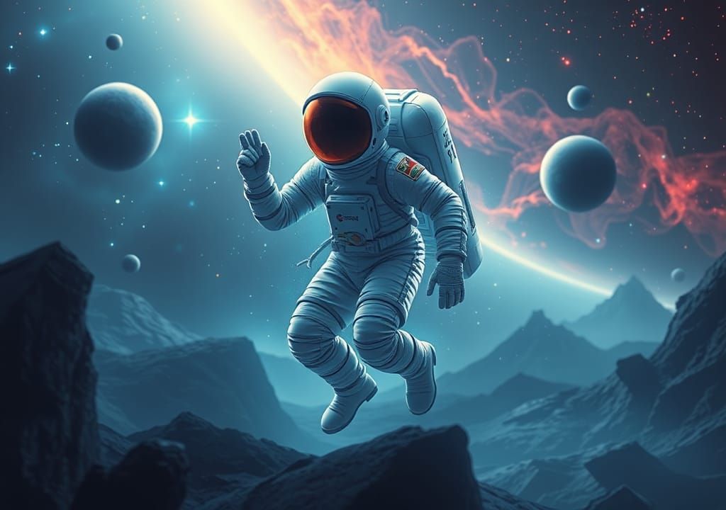 Astronaut in Cosmic Empire: AI Generated Art